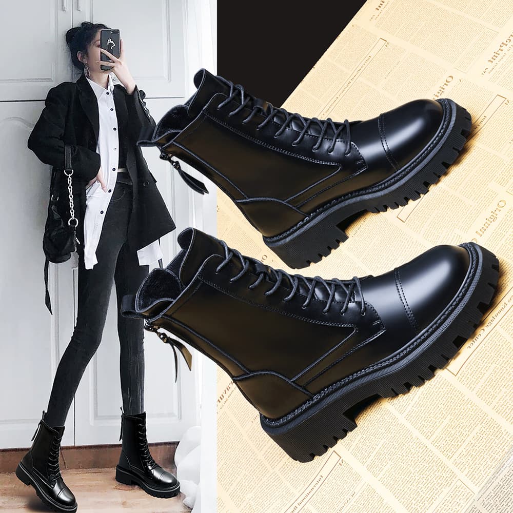 Thick-Soled Martin Boots for Women, 2026 New Popular Short Boots, Trendy British Style, Spring and Autumn Single Boots, Motorcycle Boots