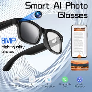 S2MAX Smart Glasses AI Translation 500W Pixel Call Music Bluetooth Sunglasses Source Port