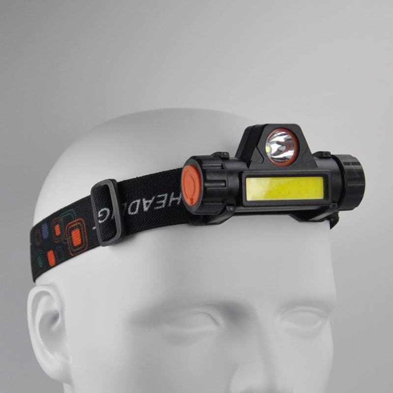 Mini Super Bright Headlamp Dual Beam COB+XPE Emergency Headlamp Dual Light Source with Magnet Head-Mounted Flashlight