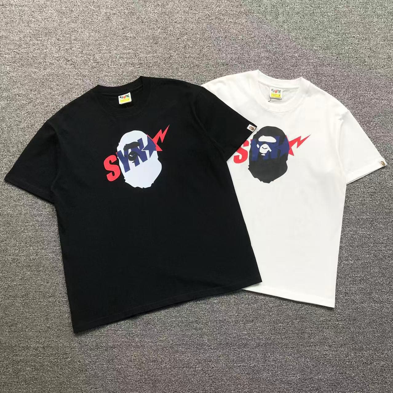 New Syna World x Ape Head American Hip-Hop Central Cee Same Style Printed Short Sleeve T-Shirt