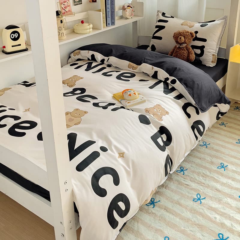 New type A three-piece aloe vera cotton set, skin-friendly cotton soft six-piece set, student dormitory bunk beds with cotton quilts