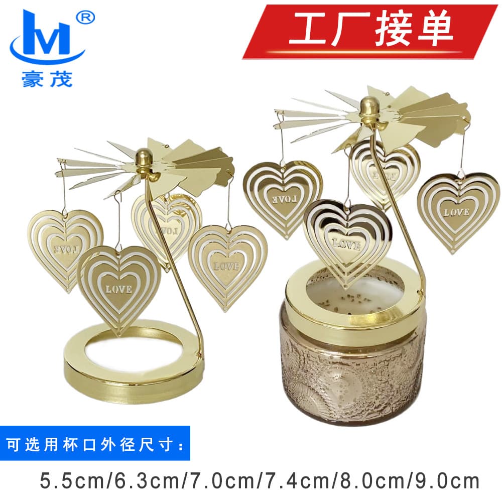 Factory direct selling rotating candlestick revolving lantern aromatherapy hot rotating candlestick windmill glass candle holder creative ornaments