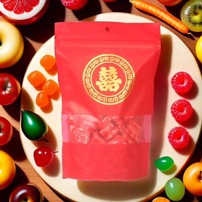 Double Happiness Wedding Candy And Cigarette Gift Bags Red Sugar And White Sugar Snacks Packaging Bags for New Year Gifts