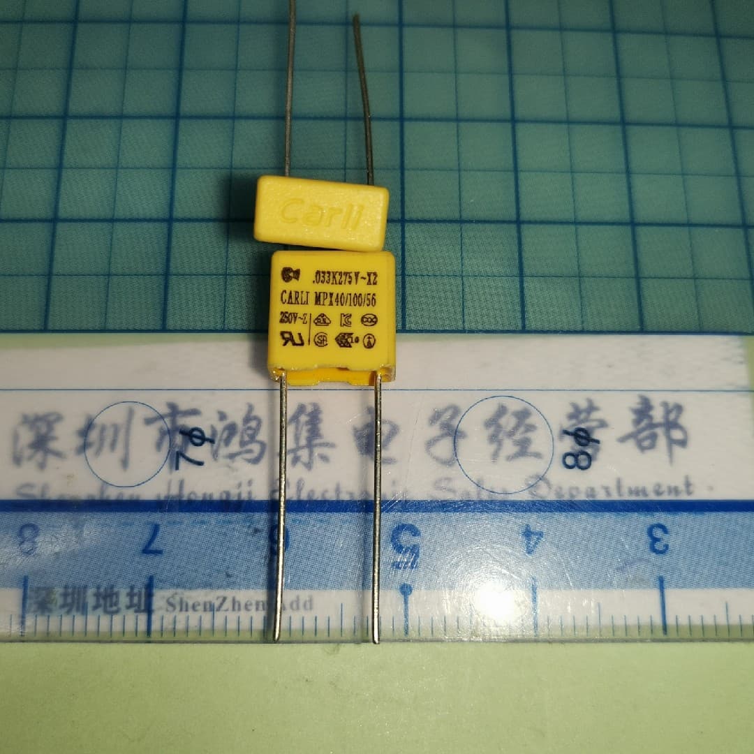 CARLI 0.033UF 33NF 333 X2 275V MPX Kelly Safety Film Capacitor Pin Spacing 7.5mm