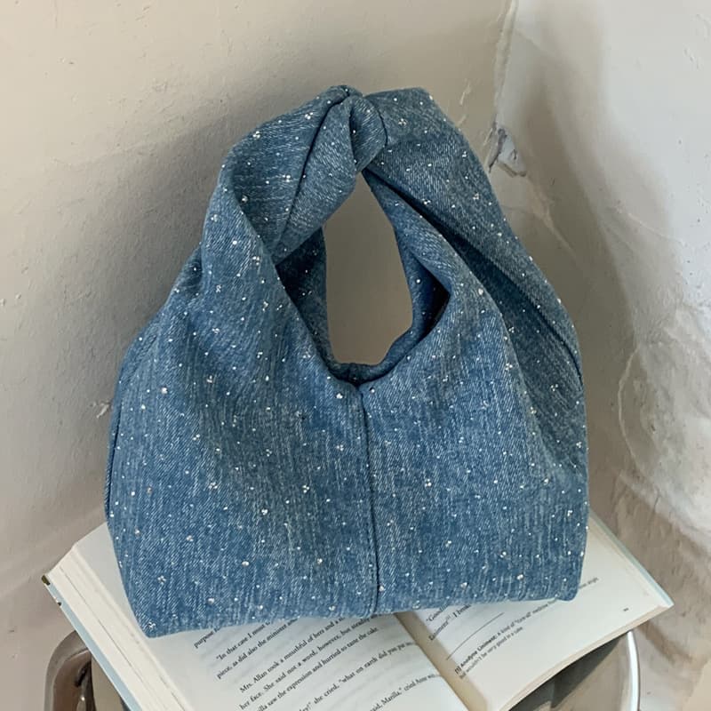 Casual Denim Large-Capacity Bag for Women 2026 New Trendy Stylish Handbag for Work and Commuting Dumpling Bag