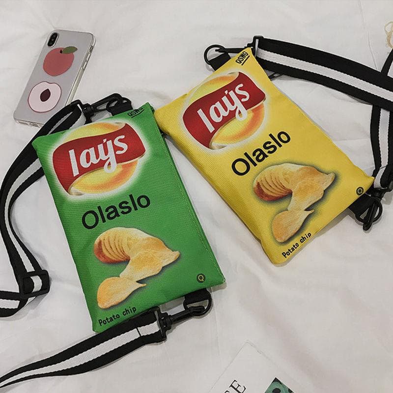 Chip Bag Purse Women 2023 New Korean Style Casual Snack Shoulder Crossbody Bag Funny Girl Envelope Bag