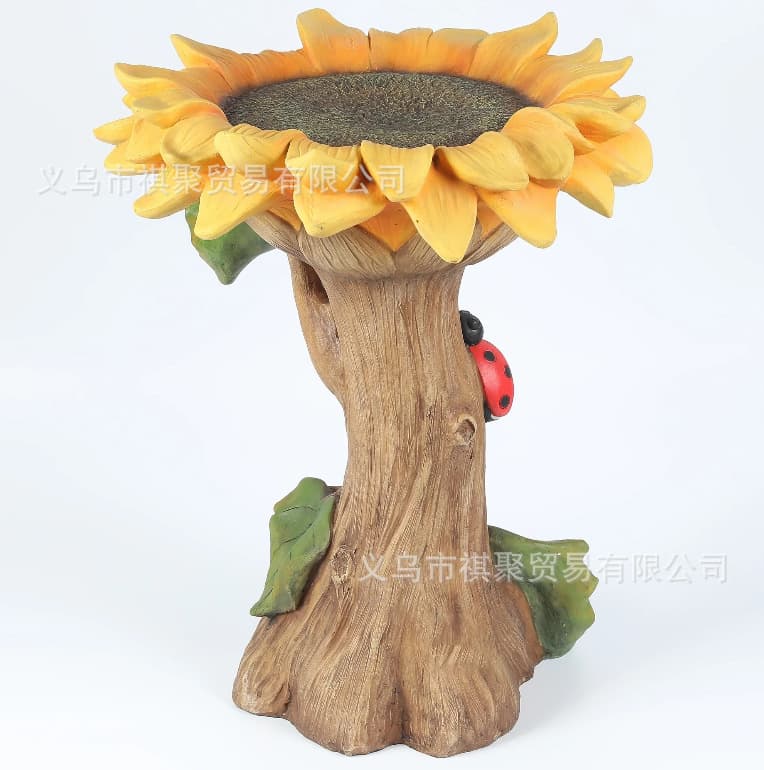 Cross-border Sunflower Resin Craft Garden Ornament Polyresin Sunflower Bird Bath