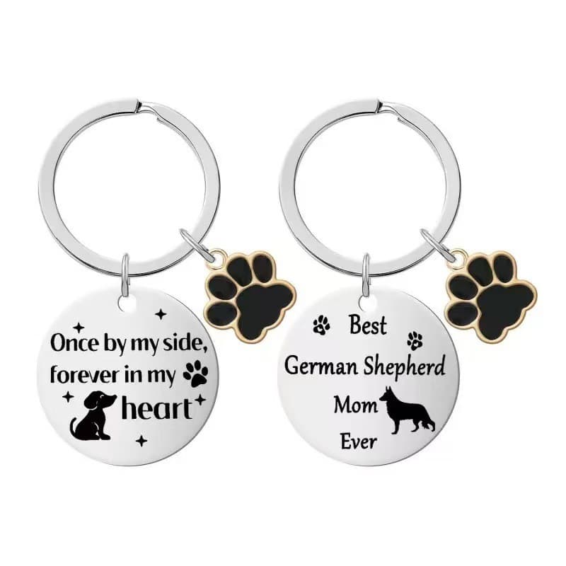 Amazon's new Mom Ever German Shepherd Dachshund stainless steel keychain pendant for pet lovers