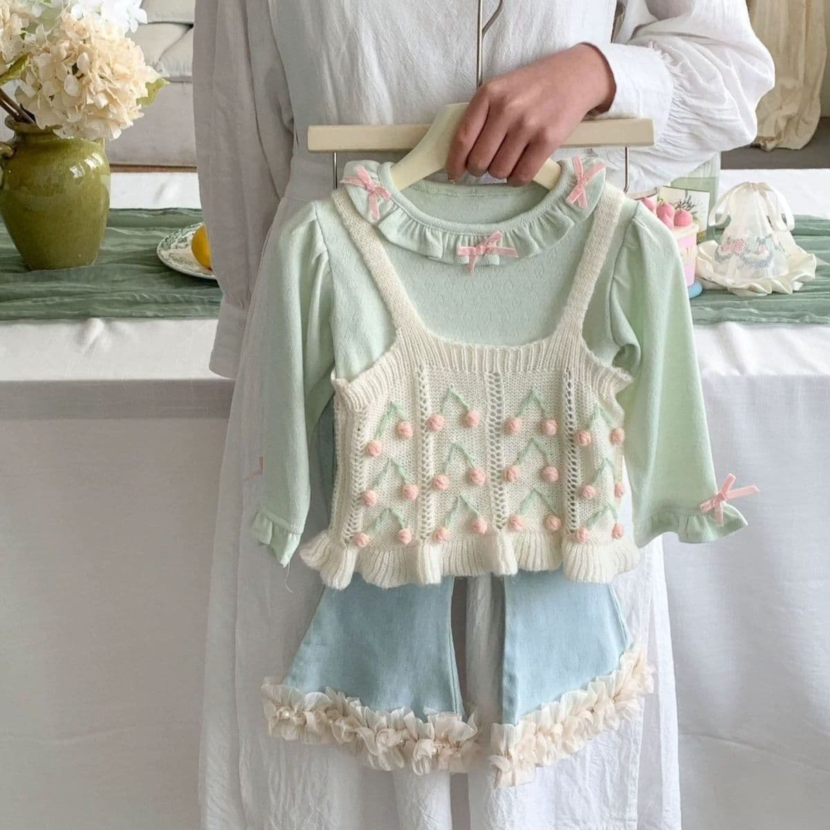 Girls' Korean Bow Base Layer Sweet Spring Autumn Baby Trendy New Children's Jeans Spring