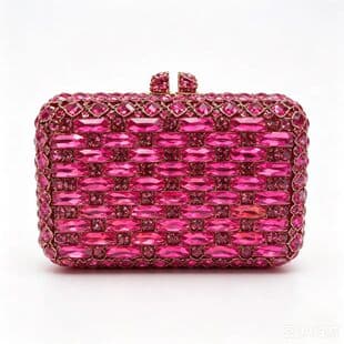 Stone Clutch Bag Cross-border Crystal Rhinestone Evening Bag Party Banquet Dress Bag Handheld Women's Bag Full Rhinestone