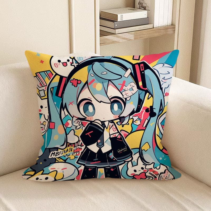 Hatsune Miku double-sided cartoon pillow dormitory room bedroom bedside living room sofa cushion pillow pillow