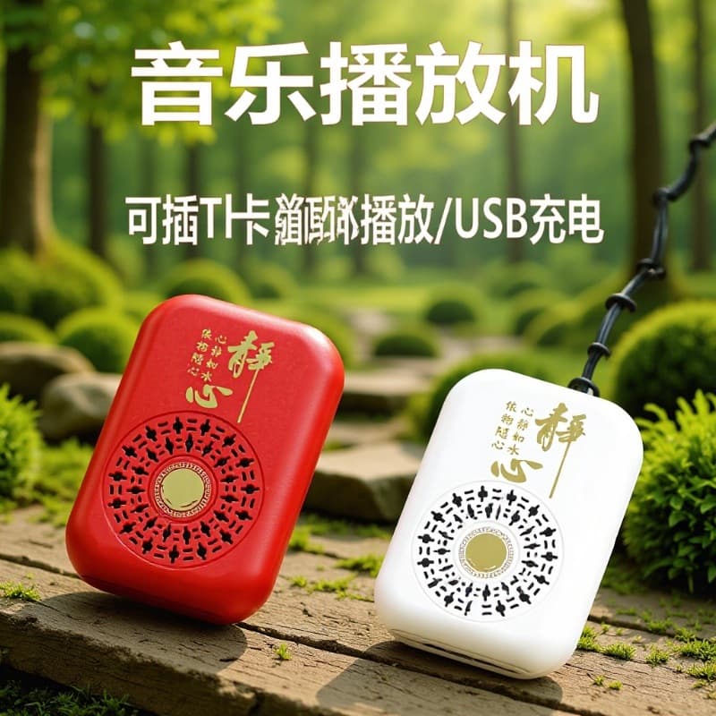 H2 Small Card Player External Pendant Mini Single Song Loop Built-in 36 Classic Tracks Charging Elderly Singing