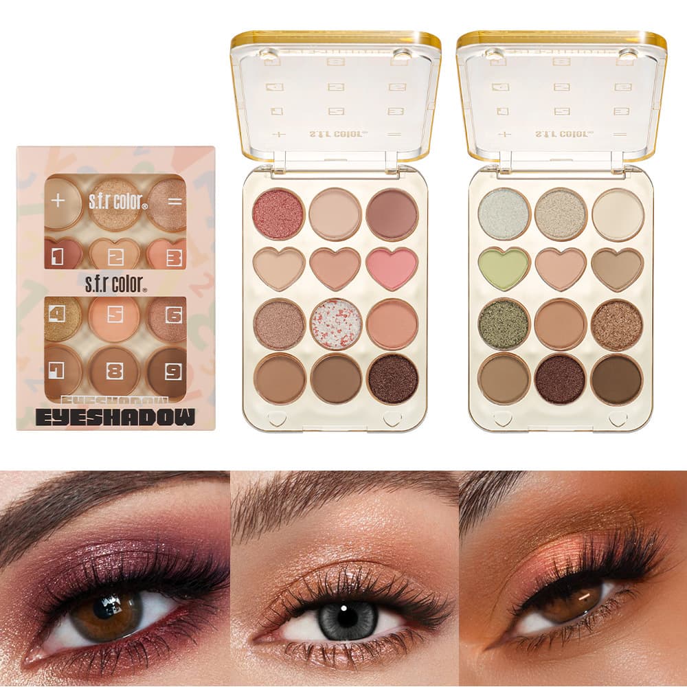 s.f.r new twelve-color eye shadow palette matte pearlescent fine shimmer low saturation earth color daily eye shadow makeup for women