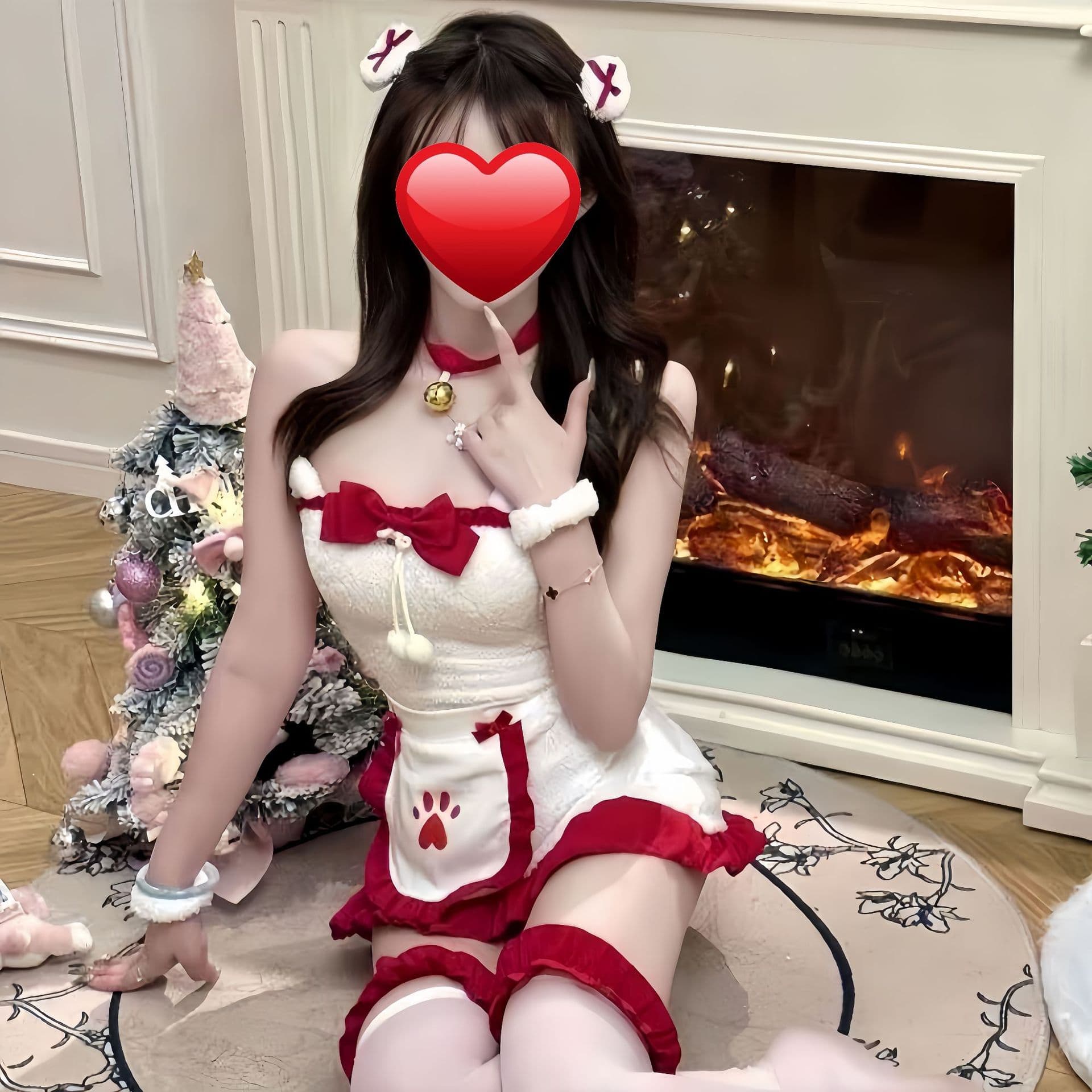 Drunken Cellar Large Size Bear Christmas Outfit Pure Desire Cute Maid Dress Plush Bustier Bodycon Skirt Internet Celebrity Vibe
