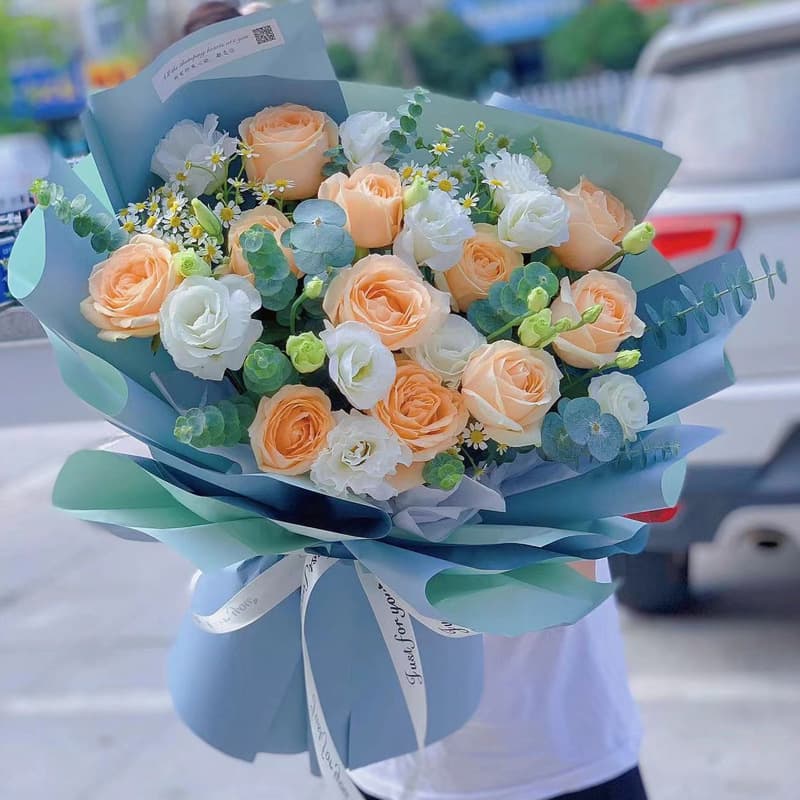 2.5cm Gift Flower Packaging Ribbon with English Letters for Cake Wrapping, Satin Ribbon for Bouquets, Wholesale