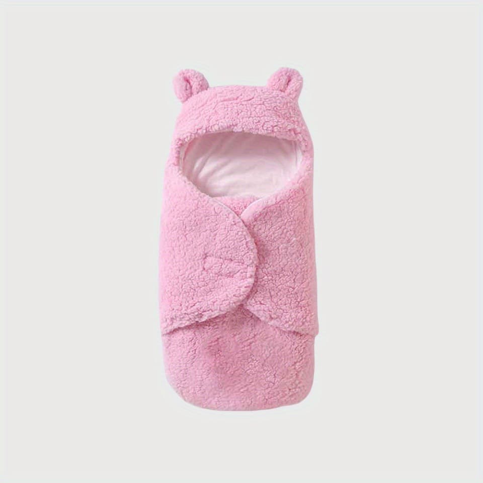 Baby Cartoon Lamb Fleece Swaddle Blanket, Ultra-Soft Infant Plush Wrap, New Autumn/Winter Toddler Swaddle