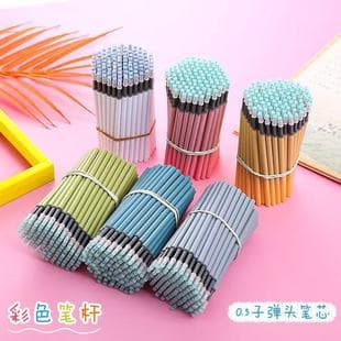 MUJI-Style Retractable Pen Refill, K35 Press-Type Gel Pen Refill, Bullet Tip, Large Capacity, Colorful Barrel, Wholesale