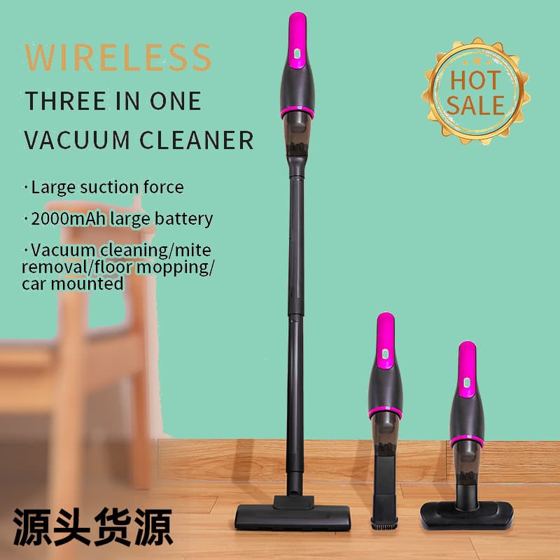 Cross-border new cordless handheld vacuum with floor brush, 3-in-1 suction and mopping for pet hair, car and home mite removal
