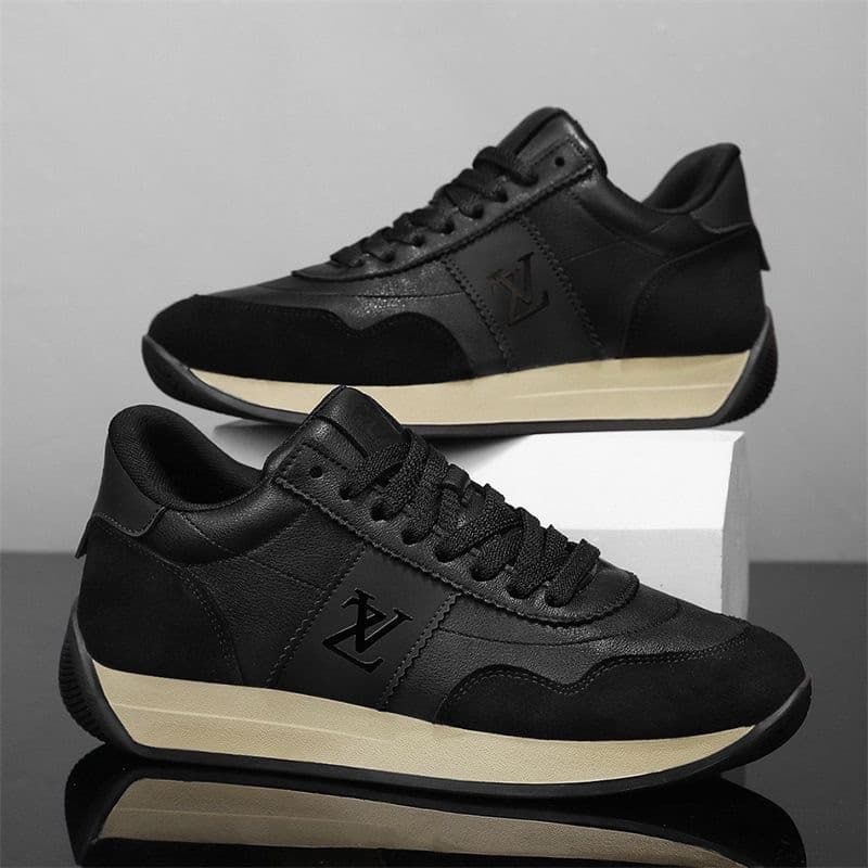 Custom New Aguan Running Casual Sports Shoes Versatile Dad Shoes Men's Thick Sole Anti-Slip Black Trendy Shoes