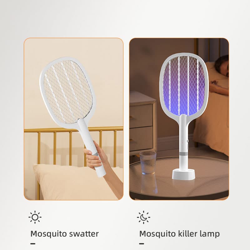 Rechargeable household electric mosquito swatter 2-in-1 dual-use lithium battery charging fly swatter powerful mosquito and fly killer