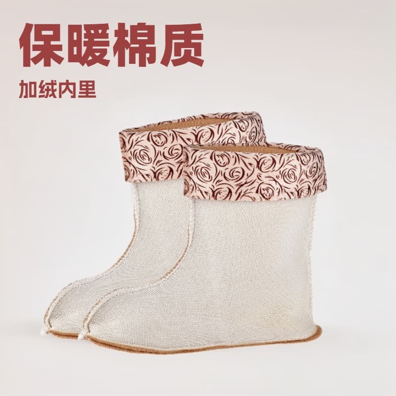 Women's Rain Boot Cotton Socks Winter Warm Adult Water Shoes Plush Lined Insulated Fleece Rain Boot Lined Sock Inserts