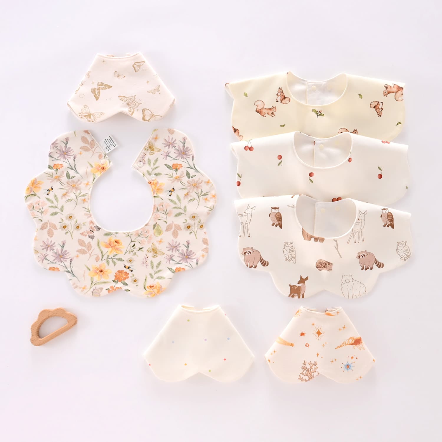 Baby saliva wipes, newborn products, waterproof bibs, maternal and infant pure cotton bibs, type A, 360-degree enlarged saliva wipes