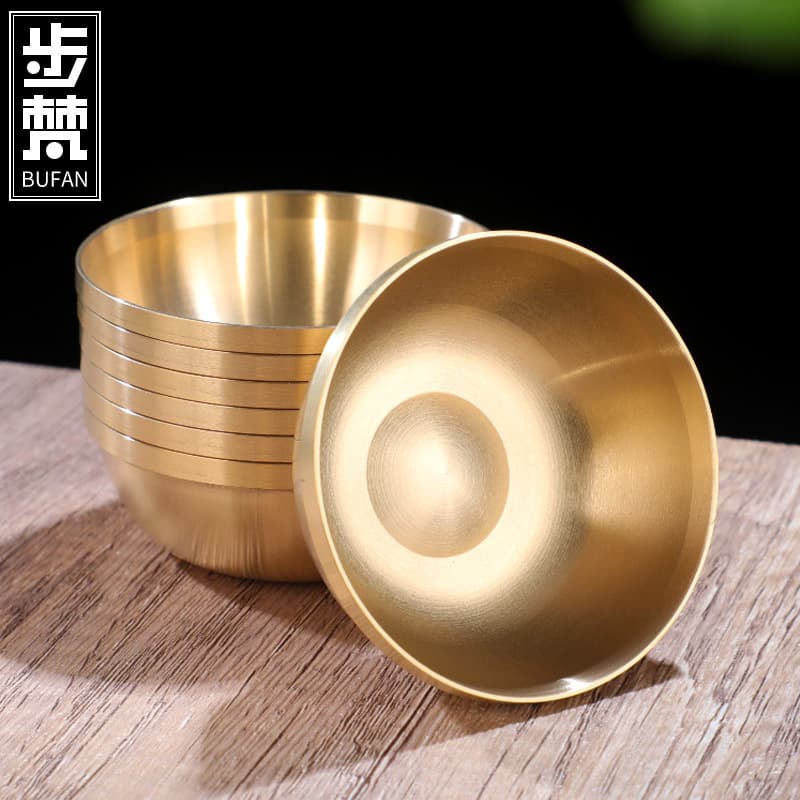 Small Copper Bowl, Tibetan-style Brass Water Offering Bowl, Tibetan Tantric Supplies, Home Use for Buddha Offerings, Copper Bowl as Water Cup Display