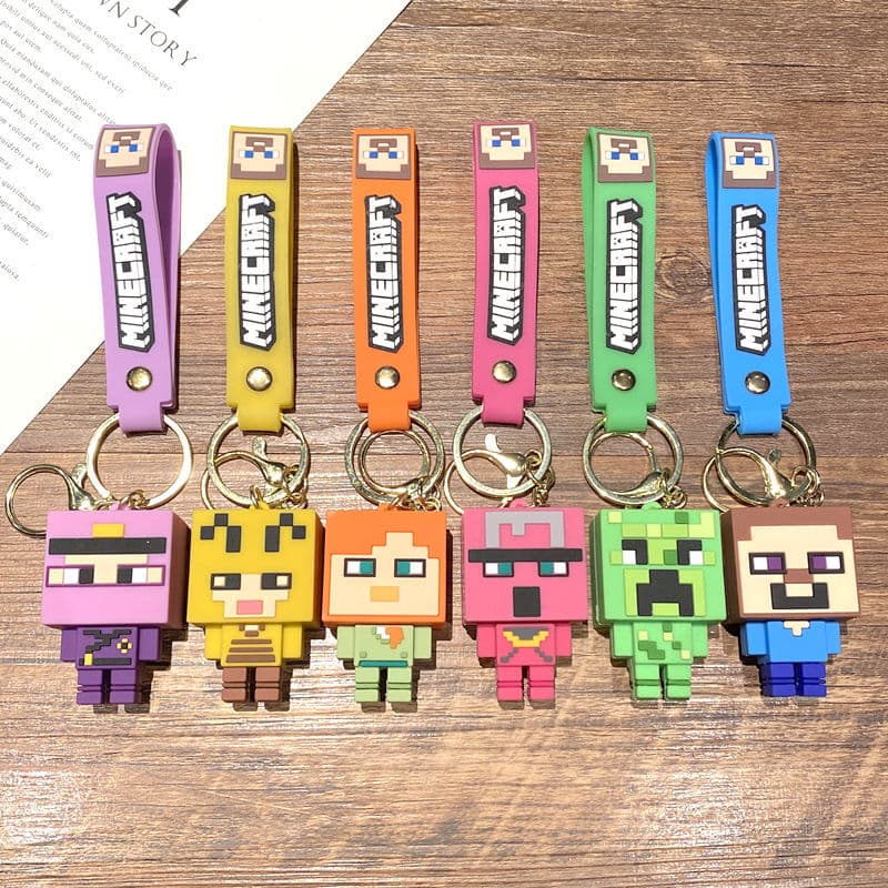 New Minecraft Keychain Pendant Game Peripheral Keyring Chain Small Gift Car Bag Ornament Wholesale