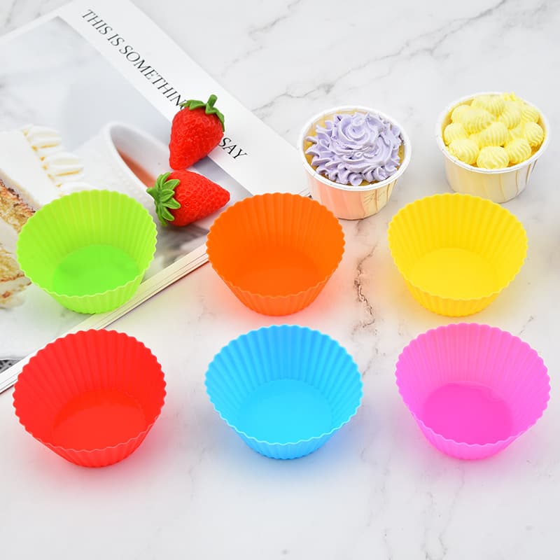 Wholesale Silicone Muffin Cups Round Cake Mold DIY Pudding Cake Cup Baking Bowl Mold