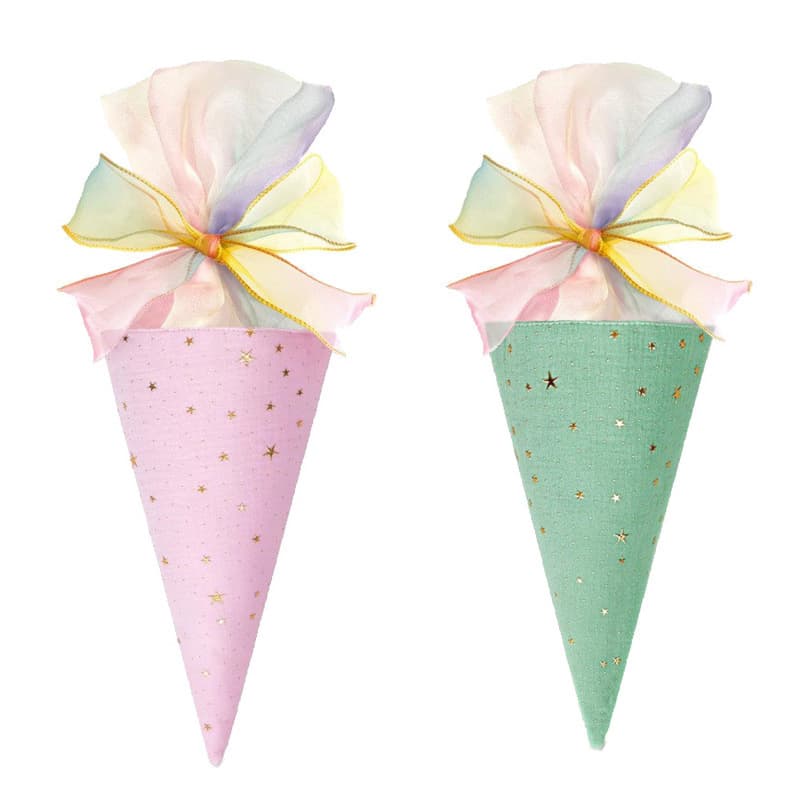 Ice Cream Gift Bag School Cone Filled Candy Bag Student Back-to-School Season Souvenir Cone Ribbon Candy Box