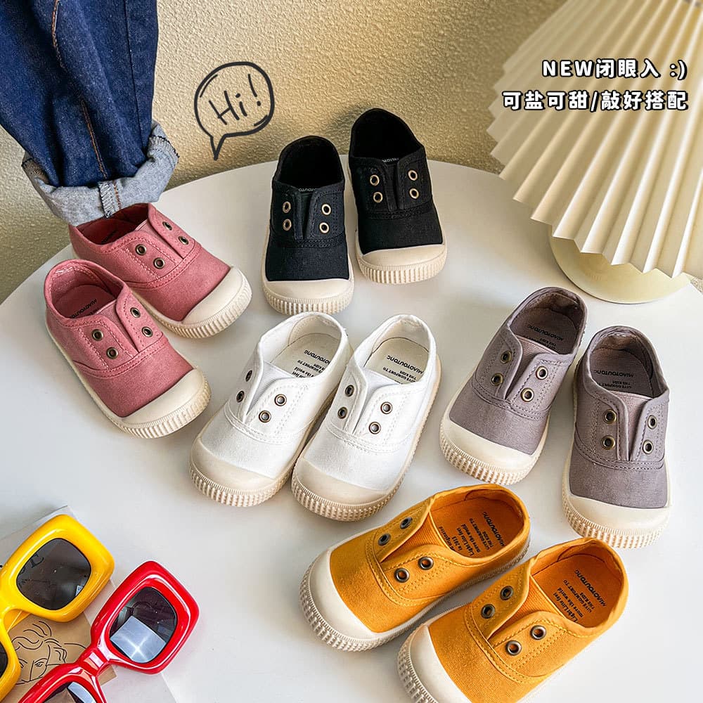 Children's Canvas Shoes Boys White Summer Girls Kindergarten Baby Casual Soft Sole Toddler Slip-on Cloth Shoes