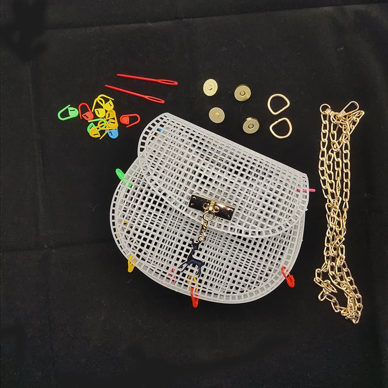 Horseshoe Bag Handmade Mesh Material Bag DIY Mobile Phone Bag Children's Single Shoulder Diagonal Bag Gift for Girlfriend Gauze Belt
