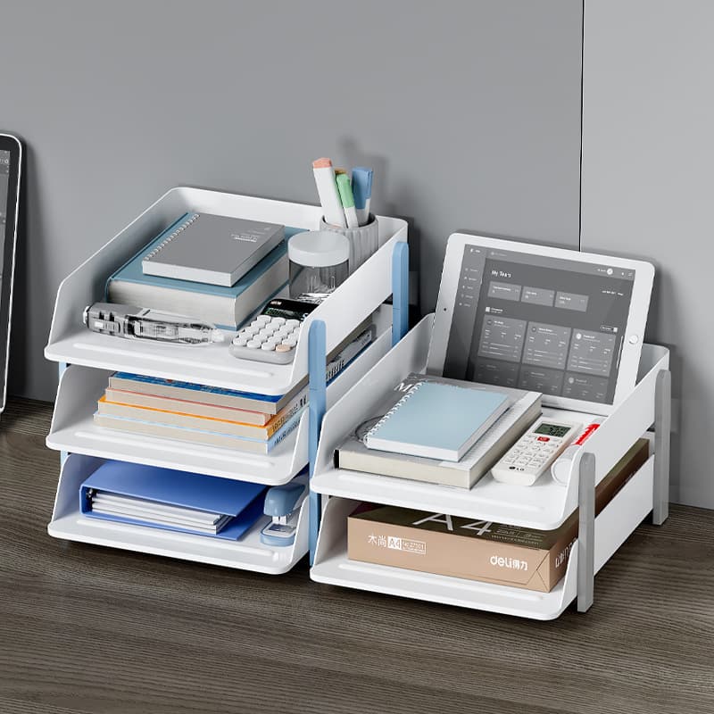 Detachable desktop book and A4 document organizer - an essential office desk shelf