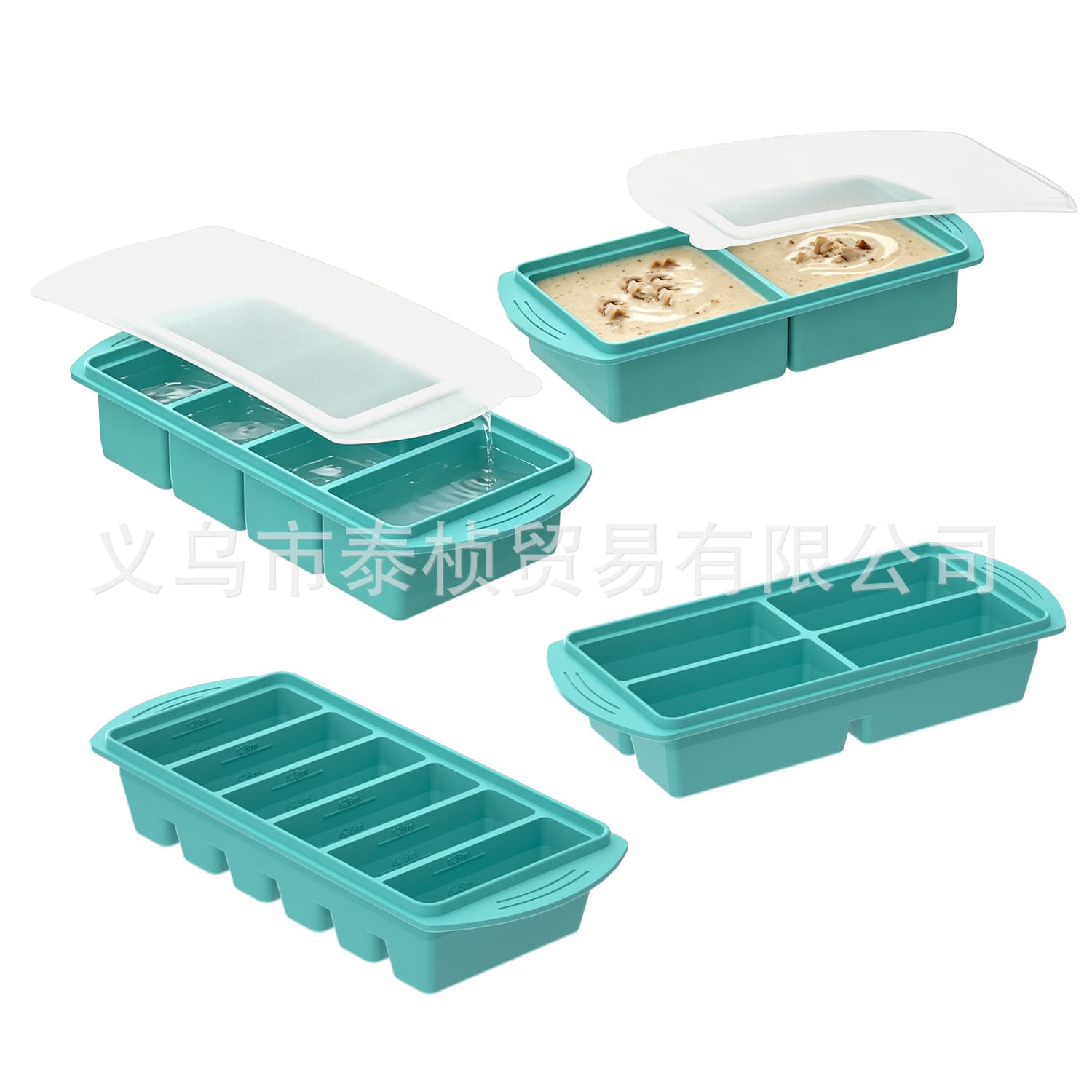 ✅ Cross-border Soup Freezing Silicone Mold with Lid, 6-Cell Large Ice Cube Tray, Hot Pot Broth Storage Container, Stock Freezer Box