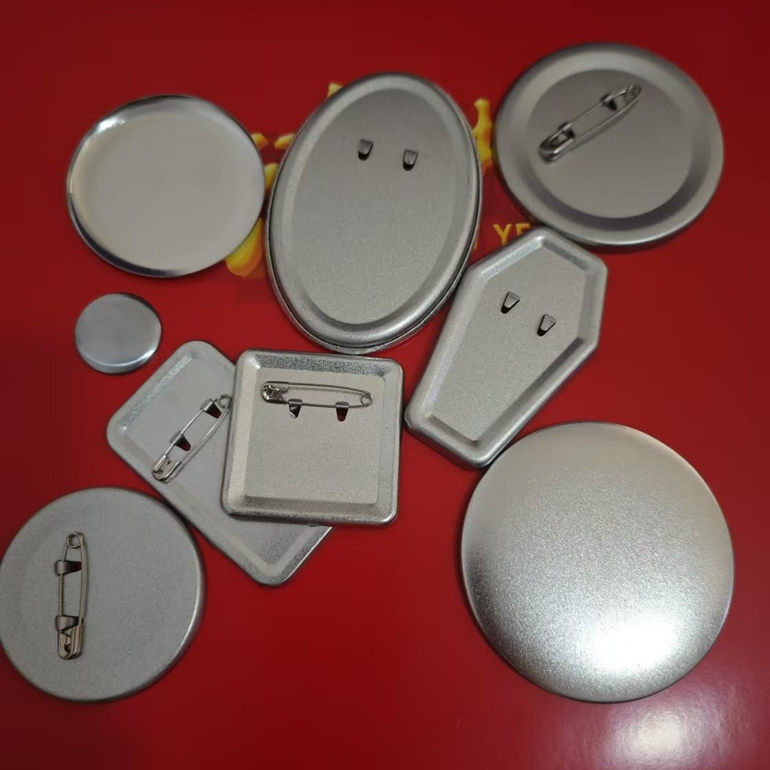 Tinplate badge materials, square medal blanks, manufacturer wholesale for small batches in 32mm, 58mm, irregular 75mm