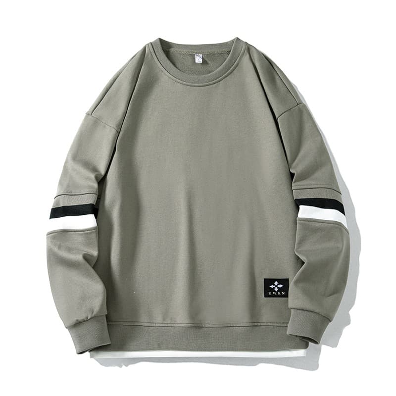 Spring and autumn plus size men's sweatshirts are trendy loose, simple and versatile, sporty and comfortable long-sleeved round neck tops for men