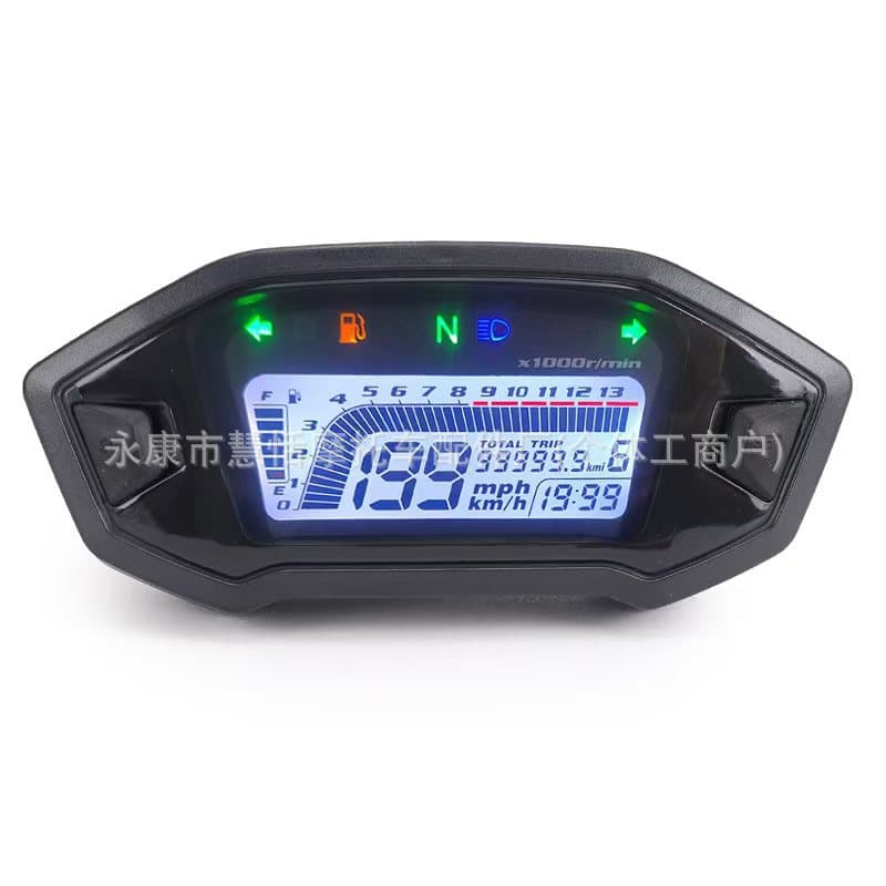 7-color adjustable universal motorcycle LCD digital 1000rpm speedometer with backlight, motor vehicle 2-4 cylinder odometer