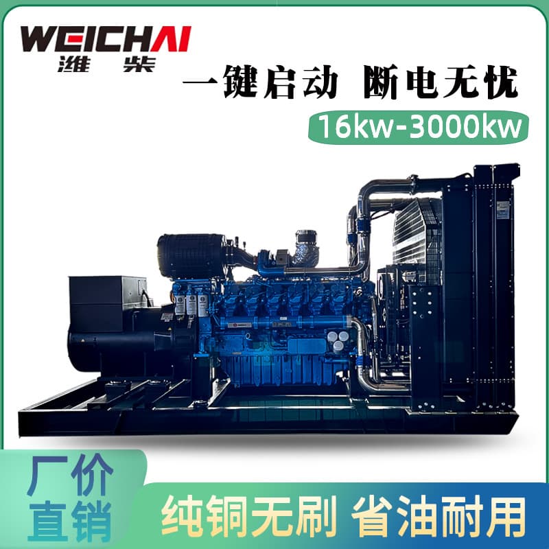 Diesel Engine Generator Set Weichai 50/100/500/1200 Kilowatt Generator for Breeding and Mining Use