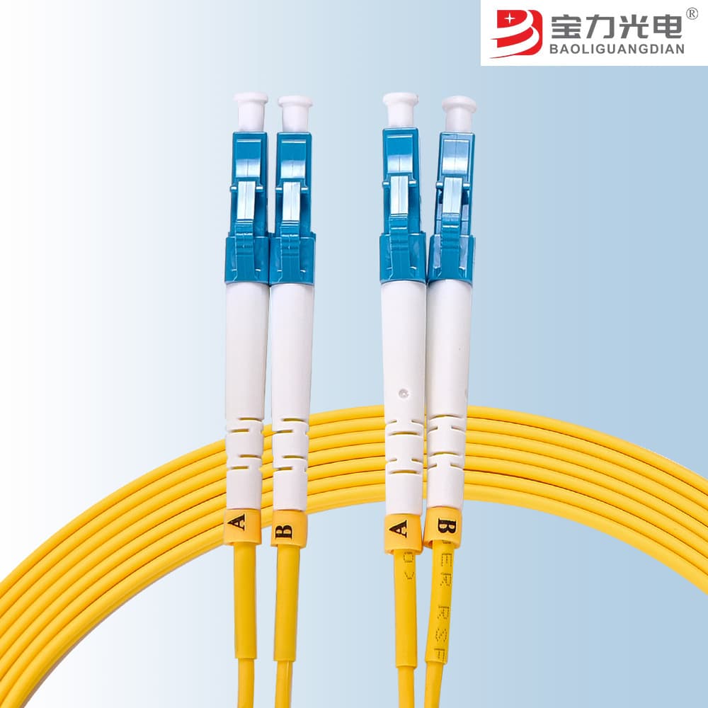 Baoli Optoelectronics Low Smoke Halogen-Free Telecom Grade Single-Mode Dual-Core LC-LC Small Square to Small Square 2.0 Pigtail Fiber Optic Patch Cord