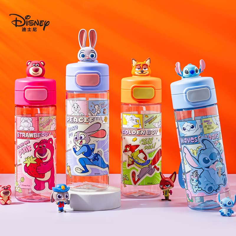 Original Judy Rabbit Children's Water Bottle Student School Cup Nick Fox Cartoon Portable with Strap Water Bottle