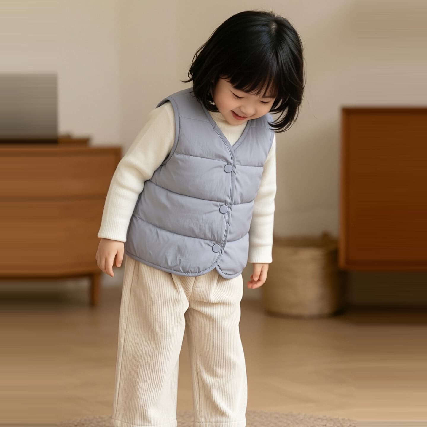New Down Vest for Men, Women, Babies, and Toddlers - Autumn/Winter White Duck Down Short Sleeveless Jacket, Solid Color Warm Vest