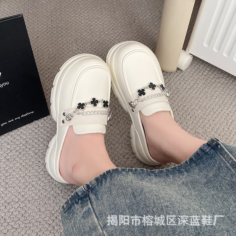 Thick-soled slippers for women 2026 new Baotou outer wear casual versatile college style slip-on four seasons wholesale