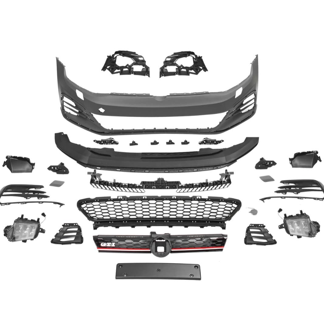 PP Material Front Bumper with Grille for Volkswagen Golf MK7 GTI 2013-2015