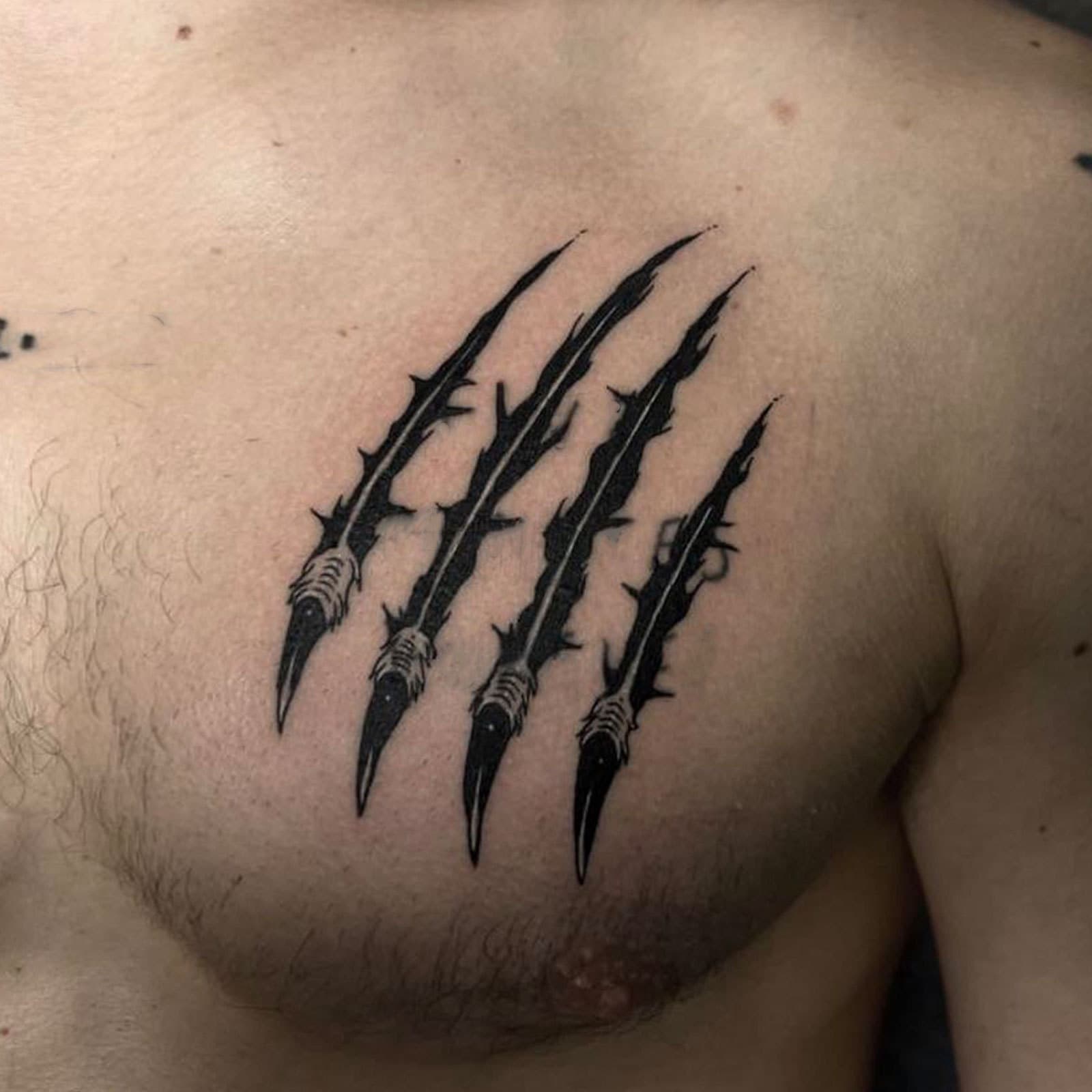Dark Beast Claw Mark Tattoo Sticker Four Claw Tear Line Men's Forearm and Calf Waterproof Domineering Simulation Sticker