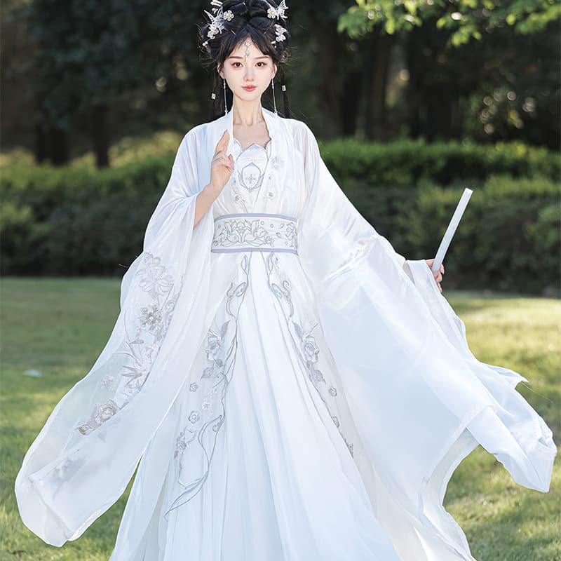 Original Song Dynasty Hanfu Women's Martial Arts Style Fairy Long-sleeved Jacket and Waist-length Skirt Set Improved Daily Wear Spring