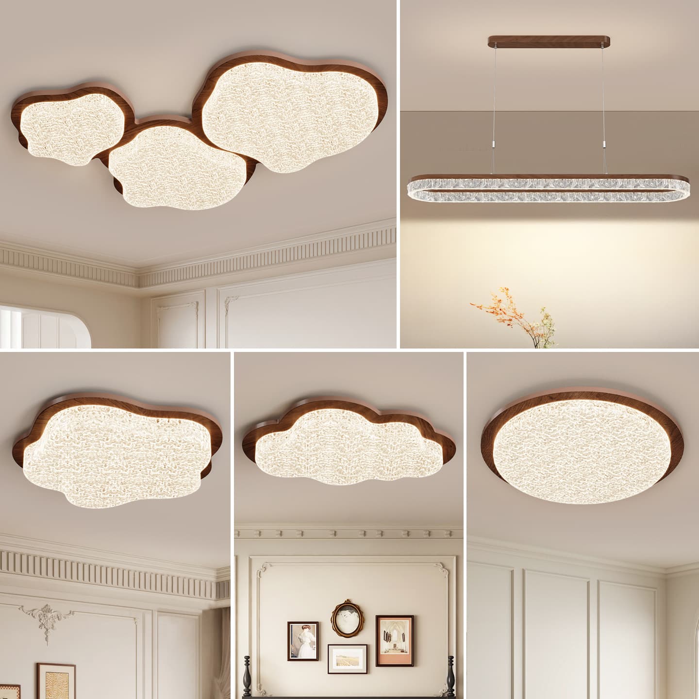 Mid-Century Cloud Design Living Room Ceiling Light, Designer Luxury Full Spectrum Main Light - Zhongshan Lighting Package