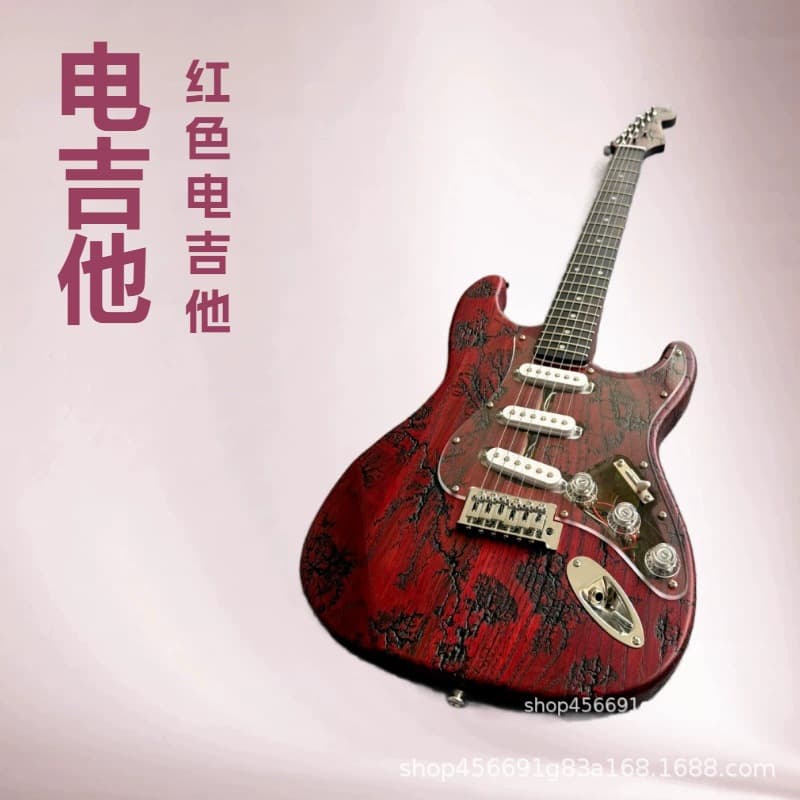 Wholesale Electric Guitar ST Lightning Pattern 6-String Red Order if Needed Squier Electric Guitar