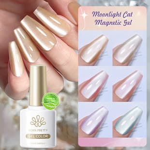 BORN PRETTY Mirror Ceramic White Cat Eye Gel White Moonlight Cat Eye Nail Polish New Super Sparkle Flash