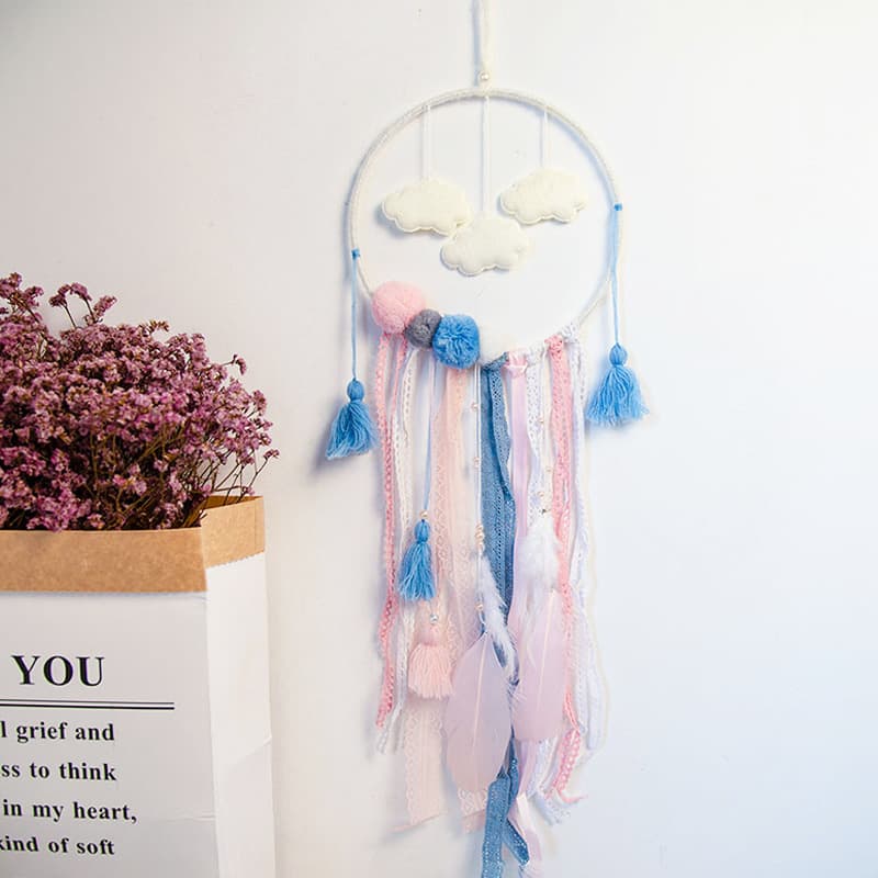 [Custom] Cloud Dream Catcher Hanging Ornament Wind Chime DIY Material Kit, Tassel Pendant, Nordic Minimalist Decoration