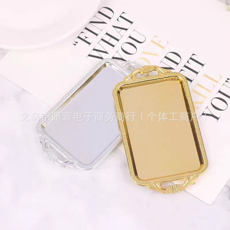 Nordic Plastic Electroplated Dessert Tray Jewelry Storage Plate Wedding Baking Dessert Snack Decoration Tray